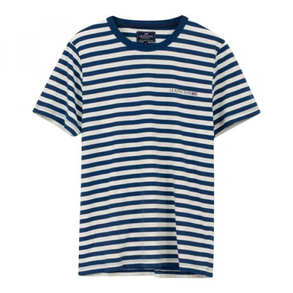 Lexington Bill Striped Tee T-Shirt Blue White Striped Vorne