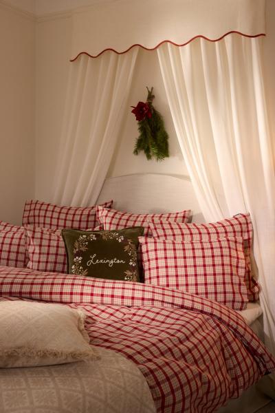 Lexington Bettwäsche Checked Cotton Flannel Bed Set Red Beige Lexington Bettwäsche Checked Cotton Flannel Bed Set Red Beige