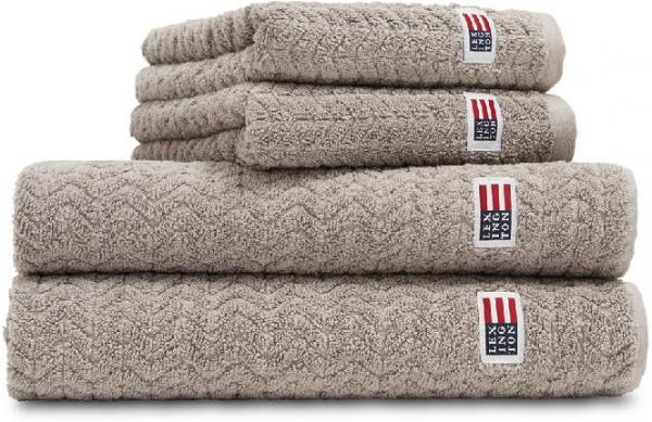 Lexington Handtuch Cotton Tencel Structured Terry Towel Dk Gray Schick Schoen Weich Saugstark