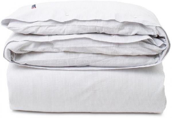 Lexington Bettbezug Gray/White Striped Cotton Seersucker Schick Gemuetlich Neu Modern