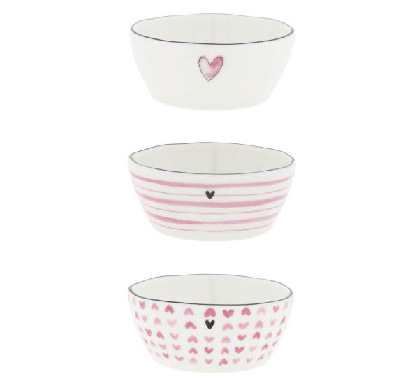 Bastion Collections Bowl Sauce White/Rose print 3er Set Bastion Collections Bowl Sauce White/Rose print 3er Set