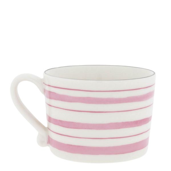 Bastion Collections Tasse White / Watercolour Rose Stripes 10x8x7cm