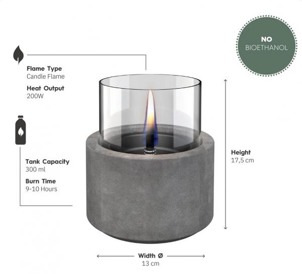 Tenderflame Lotus 12 Concrete ceramic Tenderflame Lotus 12 Concrete ceramic
