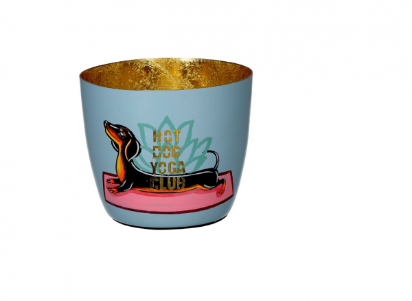 Gift Company Madras Windlicht Yoga Hund