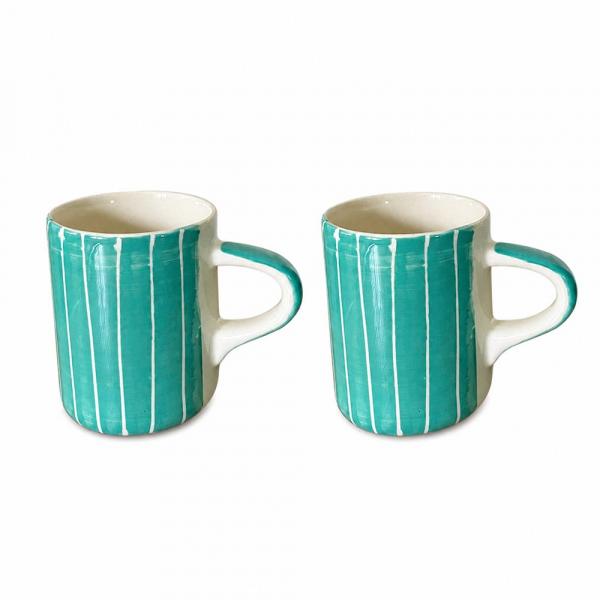Musango Espressotassen Mint mit weißen Streifen