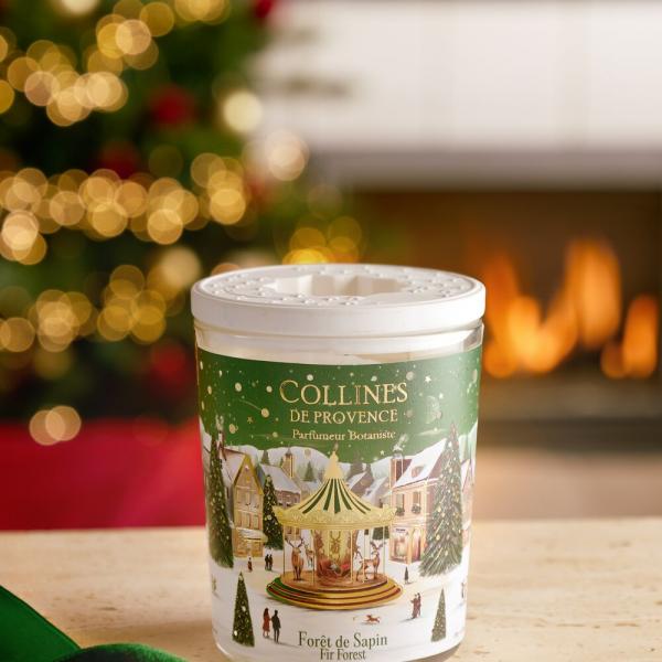 Weihnachtskerze Duft, Weihnachtsduftkerze, Duftkerze Holzdocht, Kerze mit Holzdocht, Kerze 180 g, Duftkerze Weihnachten, Nadelwald Duftkerze