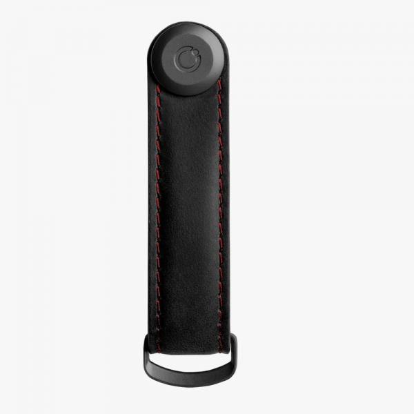 Orbitkey Key Organizer schwarz rote Naht Frontansicht