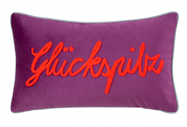 pad home Design Kissenhülle Letters glückspilz berry