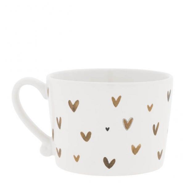 Bastion Collections Tasse White/Little hearts in brown