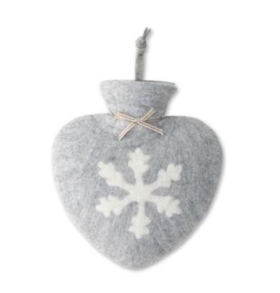 Dorothee Lehnen Herzwärmflasche Schneeflocke, grau meliert
