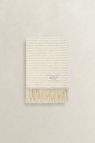 Gant Wolldecke Stripe Light Grey