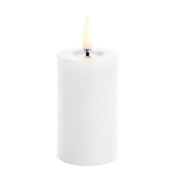 Uyuni LED melted pillar candle Nordic White