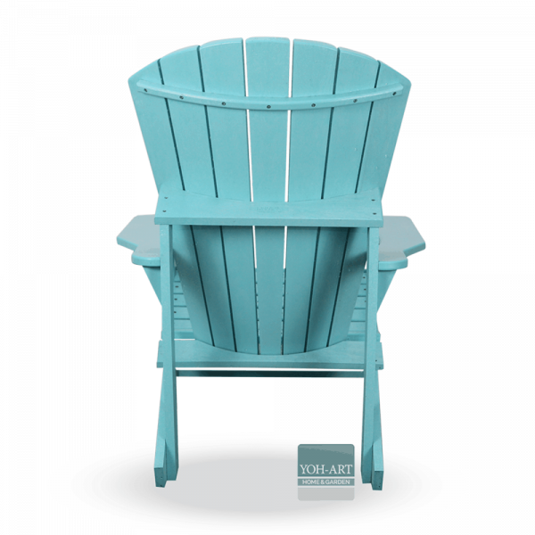 Entspannen im aquafarbenen Adirondack Chair mit ausklappbarer Fußstütze und Beistelltisch