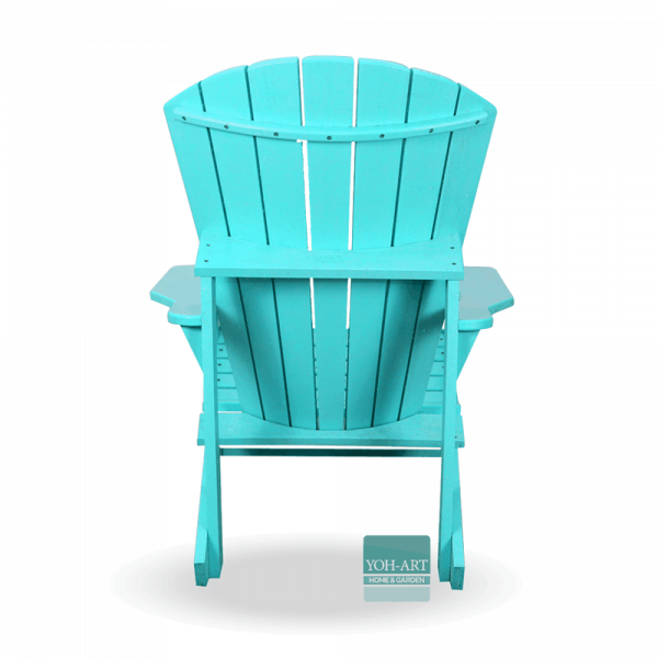 Entspannen im türkisfarbenen Adirondack Chair mit ausklappbarer Fußstütze
