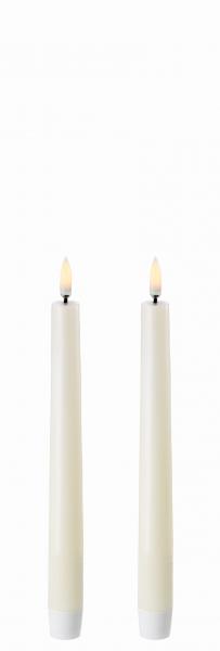 Uyuni LED Taper Kerzen White 2er H 15 cm, Kerzenschein, toll