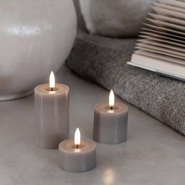 Uyuni LED melted pillar candle Sandstone