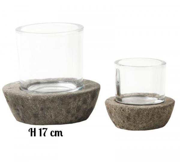 WMG Windlicht Fadarstein h 17cm,d 18cm, schick, modern