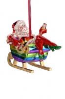 Gift Company Hänger Santa im Regenbogenschlitten