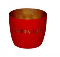 Gift Company Madras, Windlicht Liebeslicht, rot,gold