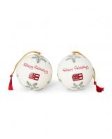 Lexington Papier Maché Weihnachtskugel Christmas Ornament SET White/Green