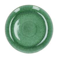 TREILLE - flacher Teller - Steingut - DIA 27,5 x H 3 cm - grün, schick, modern