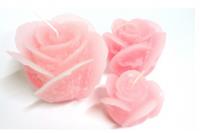 Dekocandle Kerze Sculptures Roses pink 12 x 10